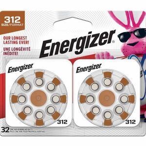 NEW Energizer 312 Long Lasting Hearing Aid Batteries 32 Pack AZ312DP-32 BB 6/26
